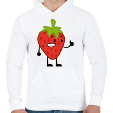 PRINTFASHION Strawberry  - Férfi kapucnis pulóver - Fehér