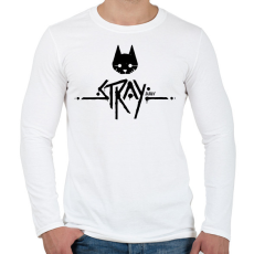 PRINTFASHION Stray black - Férfi hosszú ujjú póló - Fehér