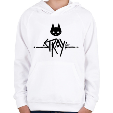 PRINTFASHION Stray black - Gyerek kapucnis pulóver - Fehér
