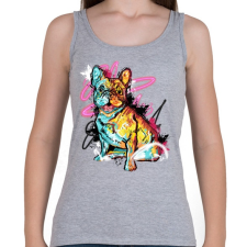 PRINTFASHION street art french bulldog - Női atléta - Sport szürke női trikó