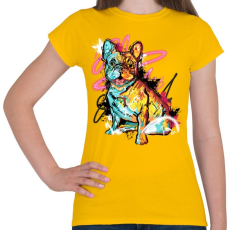 PRINTFASHION street art french bulldog - Női póló - Sárga