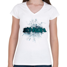 PRINTFASHION STROM - Női V-nyakú póló - Fehér