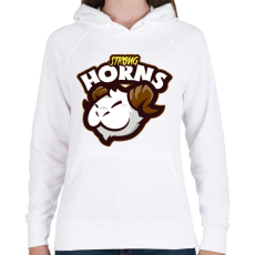 PRINTFASHION Strong Horns - Női kapucnis pulóver - Fehér