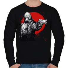 PRINTFASHION Stukkeres Gorilla - Férfi pulóver - Fekete