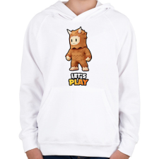 PRINTFASHION Stumble Guys - Bigfoot - Gyerek kapucnis pulóver - Fehér gyerek pulóver, kardigán