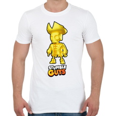 PRINTFASHION Stumble Guys - Capt. Goldhert - Férfi póló - Fehér