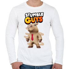 PRINTFASHION Stumble guys capybara - Férfi hosszú ujjú póló - Fehér férfi póló