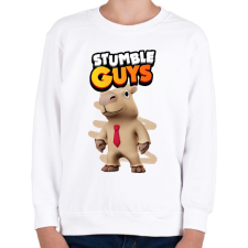 PRINTFASHION Stumble guys capybara - Gyerek pulóver - Fehér gyerek pulóver, kardigán