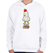 PRINTFASHION Stumble Guys - Chicken - Gyerek kapucnis pulóver - Fehér gyerek pulóver, kardigán