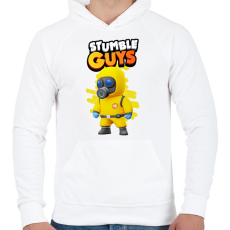 PRINTFASHION Stumble guys Hazmat nbc - Férfi kapucnis pulóver - Fehér