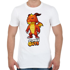 PRINTFASHION Stumble Guys - Inferno Dragon - Férfi póló - Fehér férfi póló