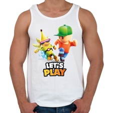 PRINTFASHION Stumble Guys - Let's play - Férfi atléta - Fehér atléta, trikó
