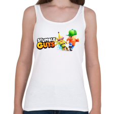 PRINTFASHION Stumble Guys - Női atléta - Fehér női trikó