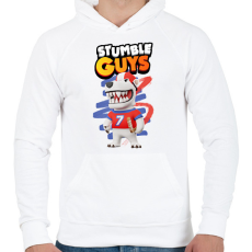 PRINTFASHION Stumble guys polar bear - Férfi kapucnis pulóver - Fehér