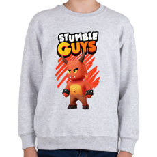 PRINTFASHION Stumble guys Red Demon - Gyerek pulóver - Sport szürke