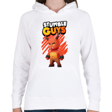 PRINTFASHION Stumble guys Red Demon - Női kapucnis pulóver - Fehér női pulóver, kardigán