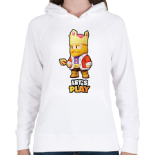 PRINTFASHION Stumble Guys - Stumble King - Női kapucnis pulóver - Fehér női pulóver, kardigán