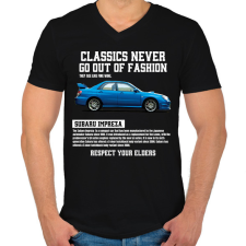 PRINTFASHION Subaru Impreza - Férfi V-nyakú póló - Fekete férfi póló