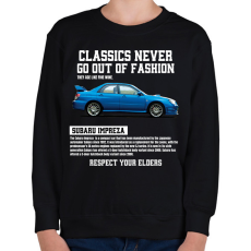PRINTFASHION Subaru Impreza - Gyerek pulóver - Fekete