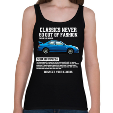 PRINTFASHION Subaru Impreza - Női atléta - Fekete