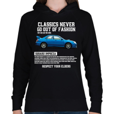 PRINTFASHION Subaru Impreza - Női kapucnis pulóver - Fekete női pulóver, kardigán