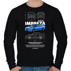 PRINTFASHION Subaru Imprezza  - Férfi pulóver - Fekete