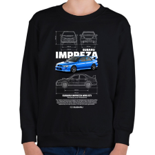 PRINTFASHION Subaru Imprezza  - Gyerek pulóver - Fekete gyerek pulóver, kardigán