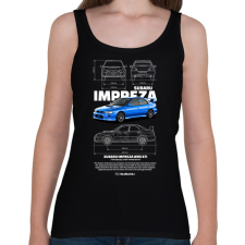 PRINTFASHION Subaru Imprezza - Női atléta - Fekete női trikó