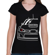 PRINTFASHION Subaru - Női V-nyakú póló - Fekete