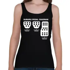 PRINTFASHION Subaru pedál - Női atléta - Fekete női trikó