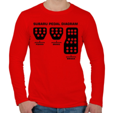 PRINTFASHION Subaru vezetés - Férfi hosszú ujjú póló - Piros férfi póló