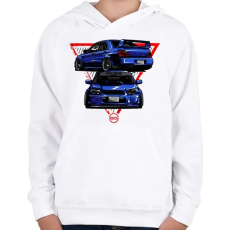 PRINTFASHION Subaru WRX STI - Gyerek kapucnis pulóver - Fehér