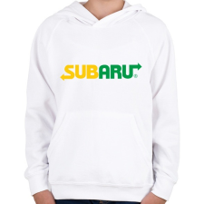 PRINTFASHION Subway Subaru - Gyerek kapucnis pulóver - Fehér gyerek pulóver, kardigán