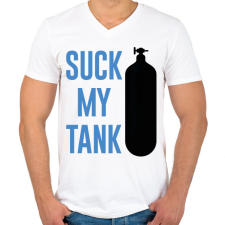 PRINTFASHION Suck my tank - Búvárkodás - Férfi V-nyakú póló - Fehér férfi póló