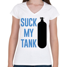 PRINTFASHION Suck my tank - Búvárkodás - Női V-nyakú póló - Fehér női póló