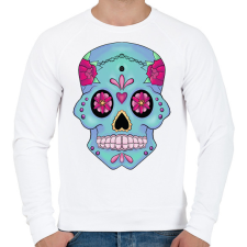 PRINTFASHION SUGARSKULL - Férfi pulóver - Fehér férfi pulóver, kardigán