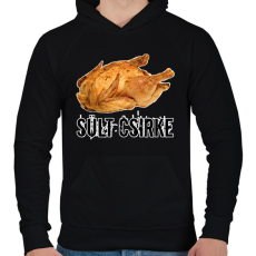 PRINTFASHION Sült csirke  - Férfi kapucnis pulóver - Fekete