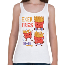 PRINTFASHION Sültkrumpli edzés - Női atléta - Fehér női trikó