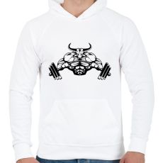 PRINTFASHION Súlyemelés - Férfi kapucnis pulóver - Fehér