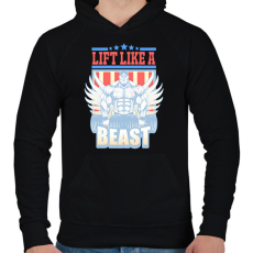 PRINTFASHION Súlyzós edzés  - Férfi kapucnis pulóver - Fekete