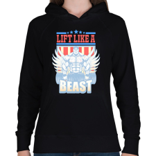 PRINTFASHION Súlyzós edzés  - Női kapucnis pulóver - Fekete női pulóver, kardigán