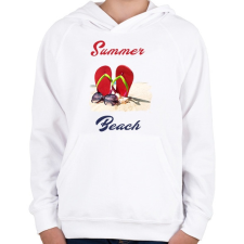PRINTFASHION summer beach - Gyerek kapucnis pulóver - Fehér gyerek pulóver, kardigán