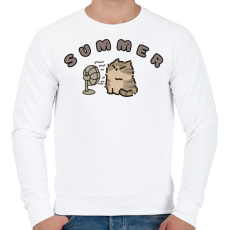 PRINTFASHION Summer Cica - Férfi pulóver - Fehér