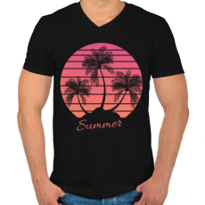PRINTFASHION summer - Férfi V-nyakú póló - Fekete