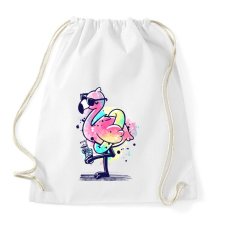 PRINTFASHION Summer Flamingo - Sportzsák, Tornazsák - Fehér tornazsák