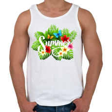 PRINTFASHION Summer flowers - Férfi atléta - Fehér