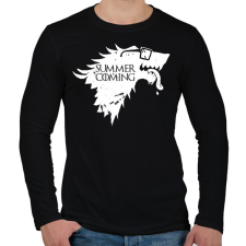 PRINTFASHION Summer is Coming white - Férfi hosszú ujjú póló - Fekete férfi póló