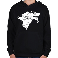 PRINTFASHION Summer is Coming white - Gyerek kapucnis pulóver - Fekete gyerek pulóver, kardigán