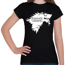 PRINTFASHION Summer is Coming white - Női póló - Fekete