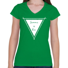 PRINTFASHION Summer. - Női V-nyakú póló - Zöld